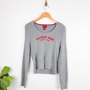 Vintage Y2K Polo Ralph Lauren Embroidered Ribbed Knit Pullover Sz XL